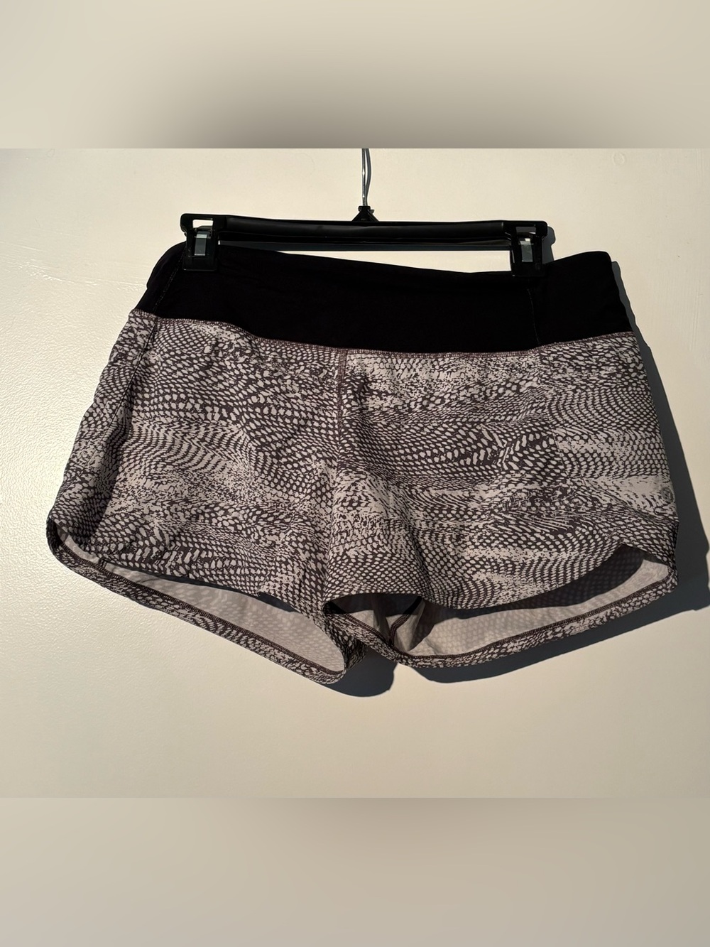 lululemon athletica Black & White Patterned Athletic Shorts